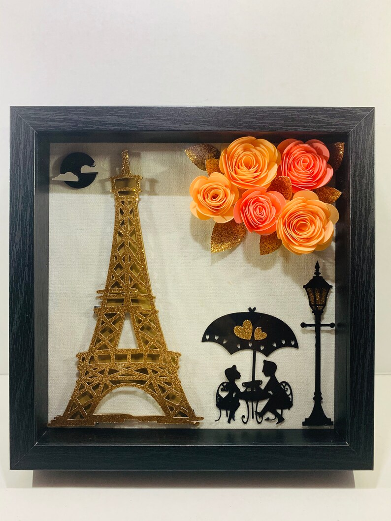 Customized Shadow Box Wood Frame Paris Shadow Box Rolled Etsy