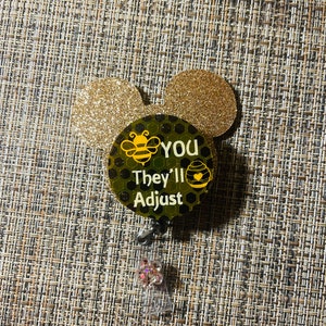 Bee You Badge Reel: Mickey Mouse Inspired Retractable Badge