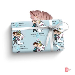 Personalised Wedding Wrapping Paper Roll, Wedding Day Elegant Mr & Mrs Gift Wrap, Custom Name Newlyeeds Wedding Gift, Custom Date Wrap Paper - UK - View #3