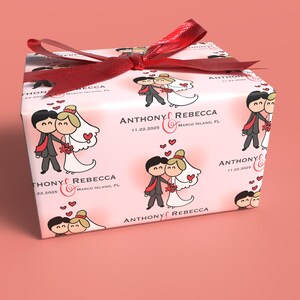 personalized pastel wedding wrapping paper