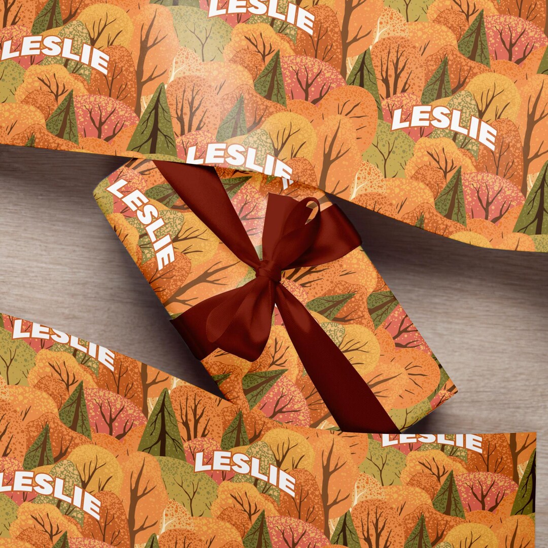 Wrapping Up Fall Personalized Fall Wrapping Paper, Custom Name Autumn Gift Wrap for ...