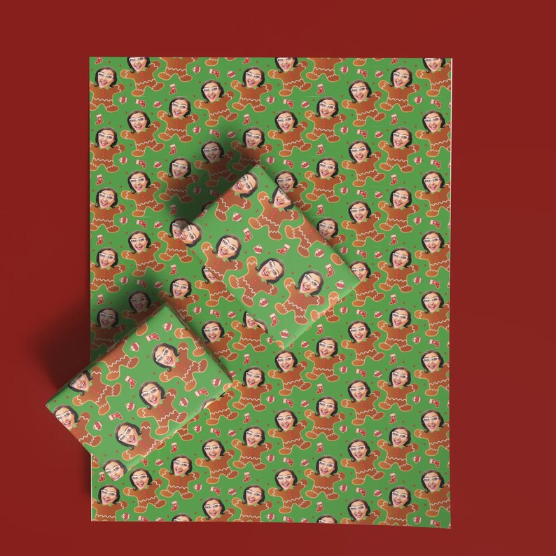 personalized photo Christmas wrapping paper