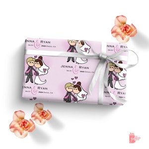 Personalised Wedding Wrapping Paper Roll, Wedding Day Elegant Mr & Mrs Gift Wrap, Custom Name Newlyeeds Wedding Gift, Custom Date Wrap Paper - UK - View #5