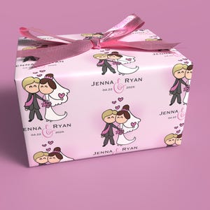 cute couple wedding paper with custom names
