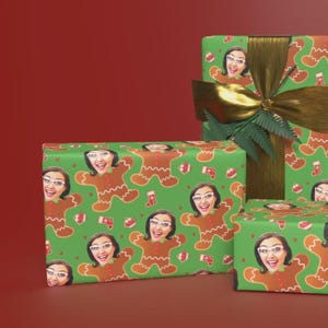 custom face holiday gift wrap
