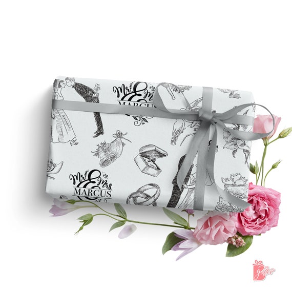 Floral Wrapping Paper, Wedding, Birthday, Roses, Succulent