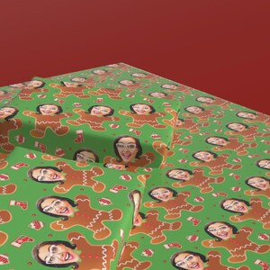Christmas cookie wrapping paper personalized with photo