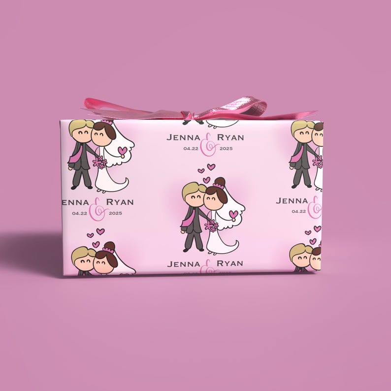 romantic anniversary gift wrap for couples with names