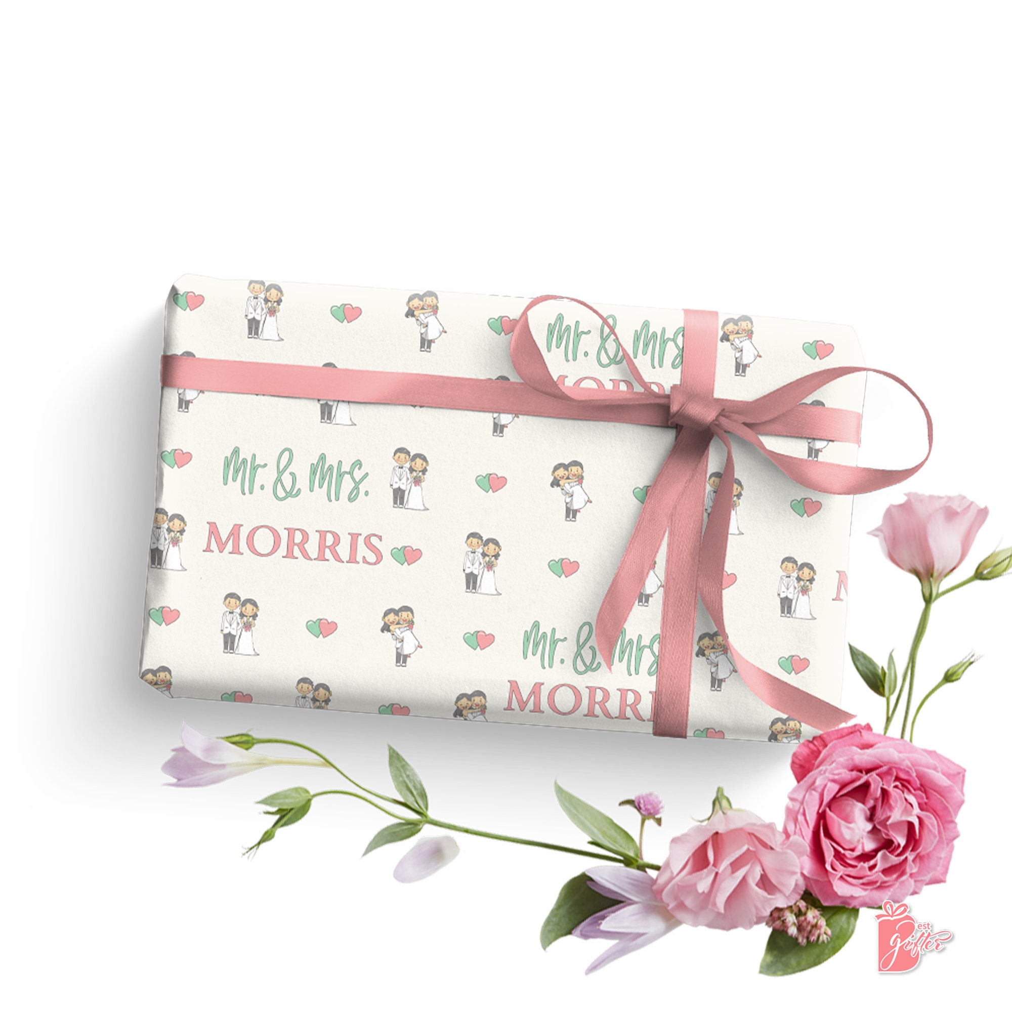 Pink Rose Wrapping Paper  Floral wrapping paper, Pink rose, Custom  wrapping paper
