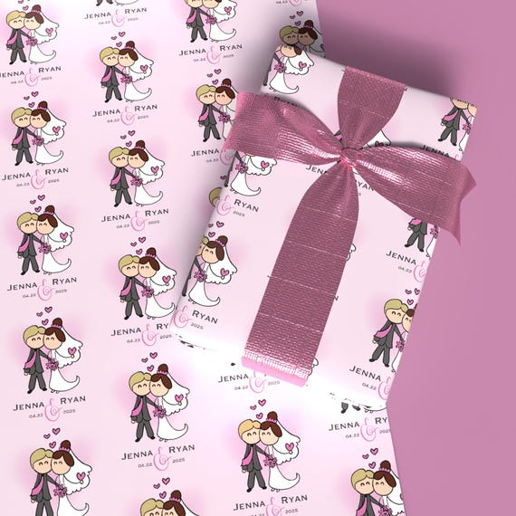 Custom Wedding Wrapping Paper: Personalized Gift Wrap for Couples
