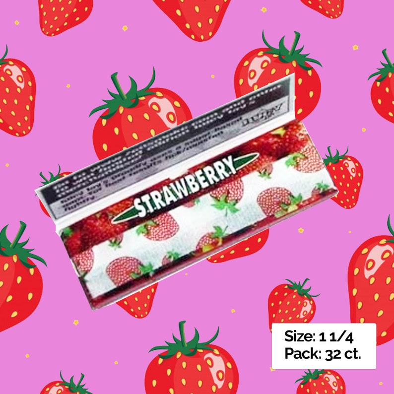 Tasty Strawberry 1 1/4 Size Novelty Rolling Papers for Etsy