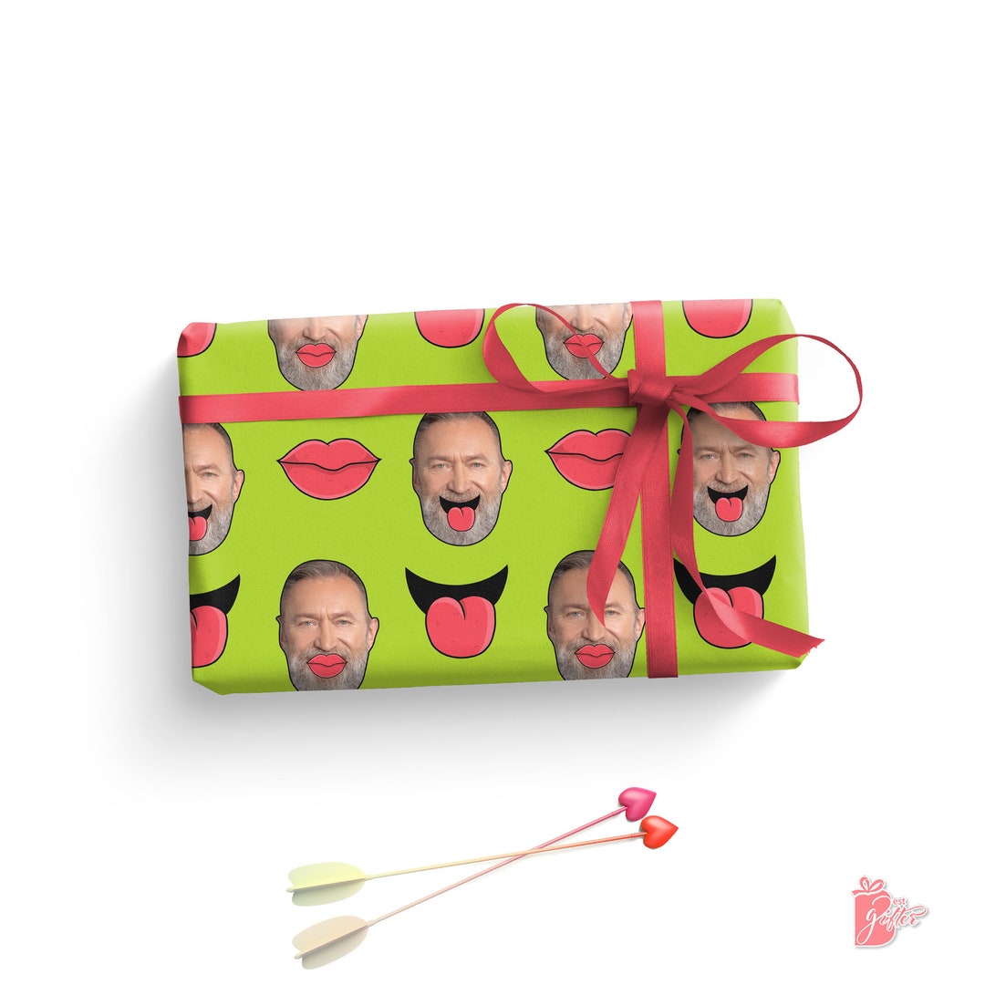 Personalized Face Wrapping Paper, Custom Photo Gift Wrap With Lip ...