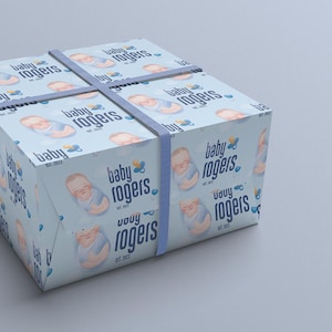 Benvenuto bambino, carta da regalo personalizzata per baby shower, carta da regalo per neonato, nome sui regali per neomamma, grazioso rotolo di carta da regalo personalizzata