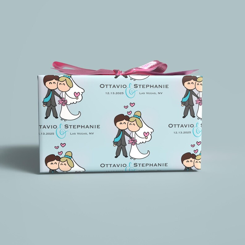 engagement party gift wrap personalized