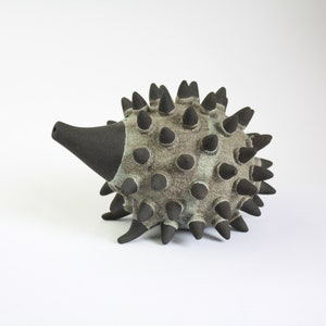 Medium ceramic hedgehog sculpture, Ceramic hedgehog ornament, contemporary ceramic hedgehog,