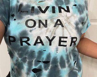Women's Livin' On A Prayer V-Neck Shirt