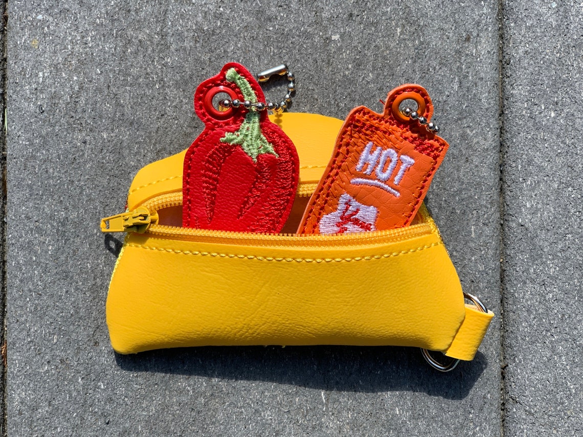 Taco Zipper Pouch and Keychains Etsy