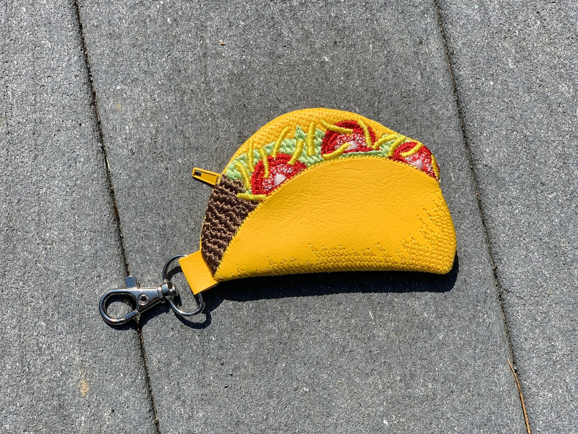 Taco Zipper Pouch and Keychains Etsy