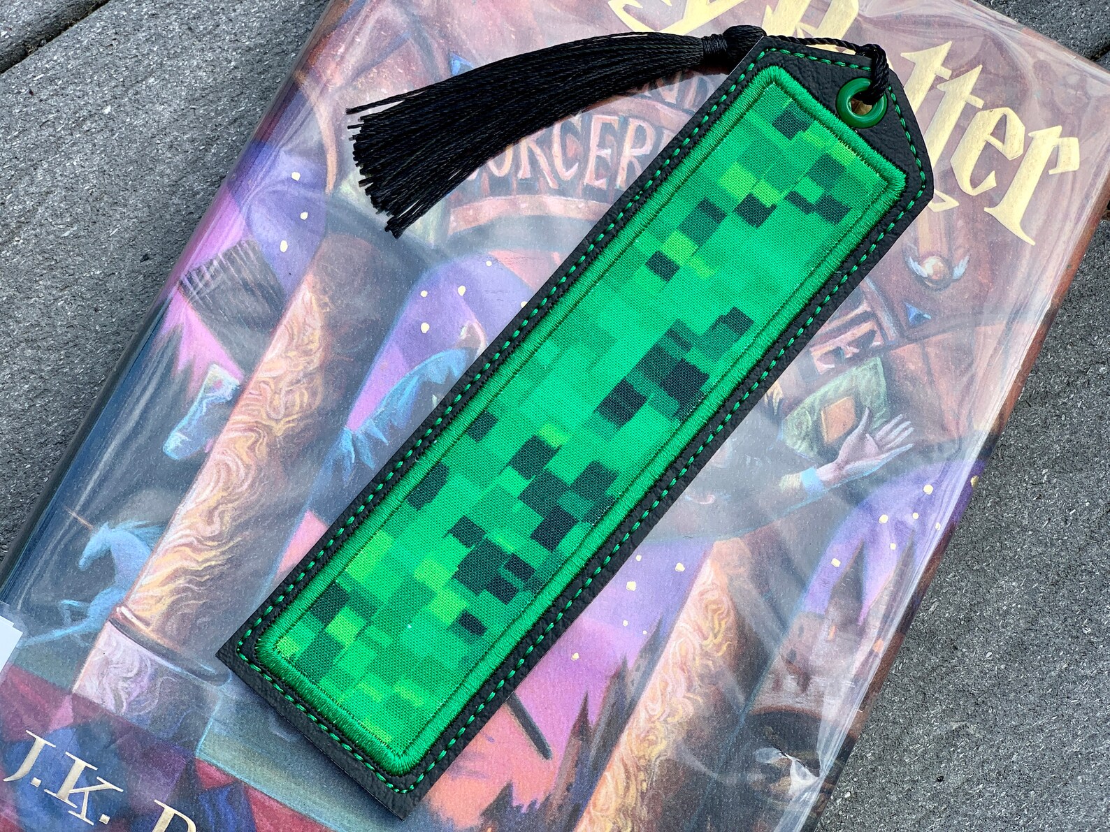 Minecraft Bookmark with Tassel Creeper Bookmark Etsy