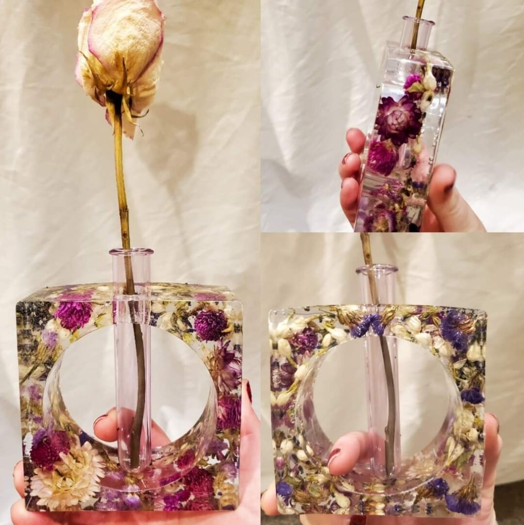 Flower Resin Bud Vase Etsy