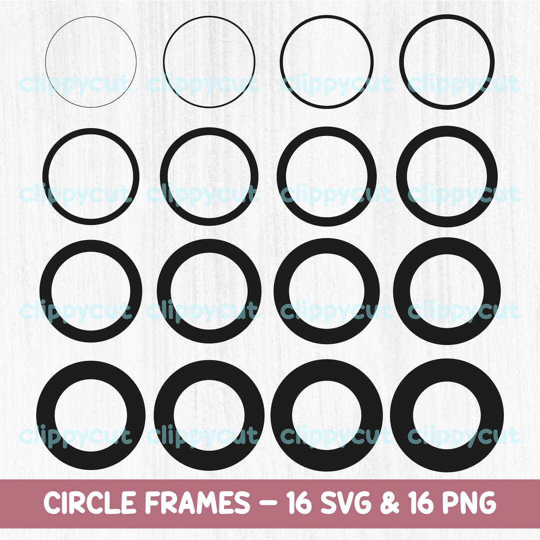 Circle Frame SVG, Circles Monogram, PNG Files, Circle Border SVG, Cut ...