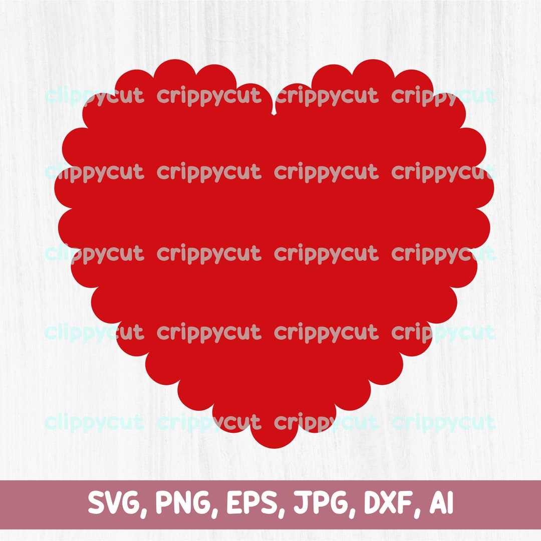 Scalloped Heart SVG, Vector, PNG Clipart, Love Symbol, Valentine ...