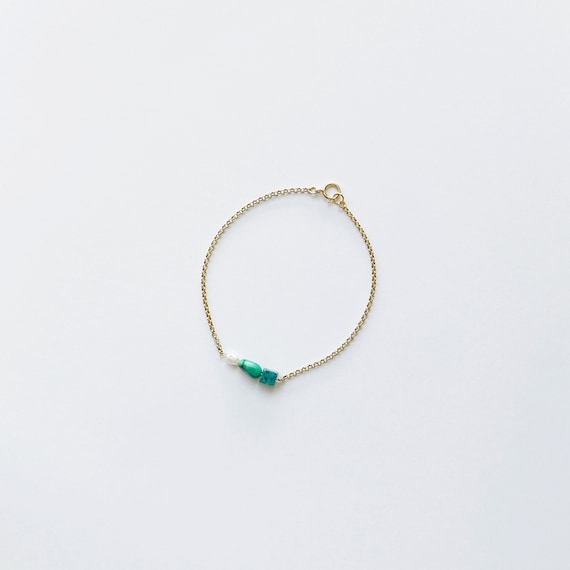 s-l400.jpg Turquoise Charm 18k Gold Filled Bracelet display picture 1
