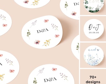 Printed Wedding Stickers, Personalised Wedding Stickers, Custom Wedding Stickers For Envelopes, Favour Stickers, Wedding Envelope Seals