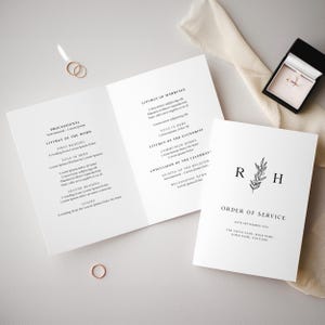 Minimalist Wedding Order of Service, Modern Ceremony Programme Booklet, Elegant Wedding Stationery