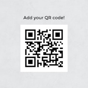 Może przedstawiać: Czarno-biały kod QR z tekstem "Add your QR code!" nad nim. Kod QR składa się z czarnych kwadrat&oacute;w i prostokąt&oacute;w ułożonych w skomplikowany wz&oacute;r.