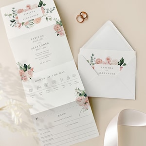 Blush Floral Concertina Invitations