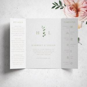 Simple Gatefold Wedding Invitation, Greenery Wedding Invitation, Eucalyptus Wedding, Greenery Wedding Invitation, Modern Wedding Invites