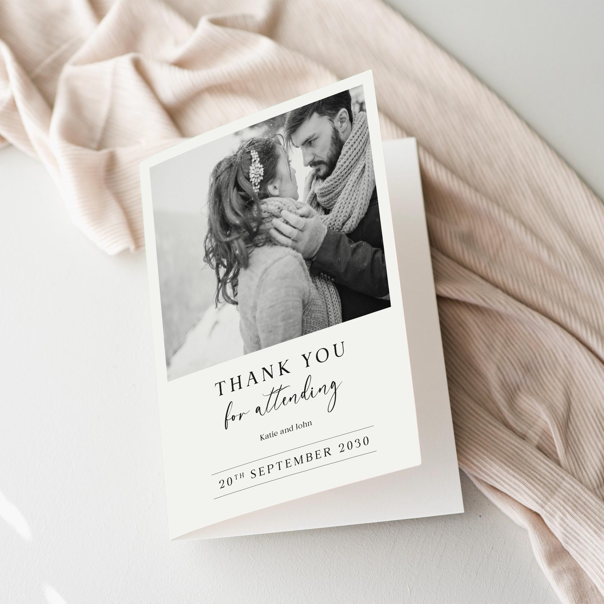 Custom Wedding Photo Thank You Cards, Personalised Picture Wedding ...