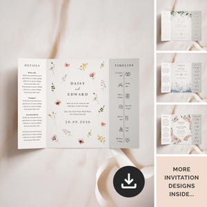 Digitaler Download Gatefold Hochzeitseinladungen, PDF Hochzeit, Einladungen, DIY Hochzeitskarten, Einladungen, Rosa Hochzeit einlädt