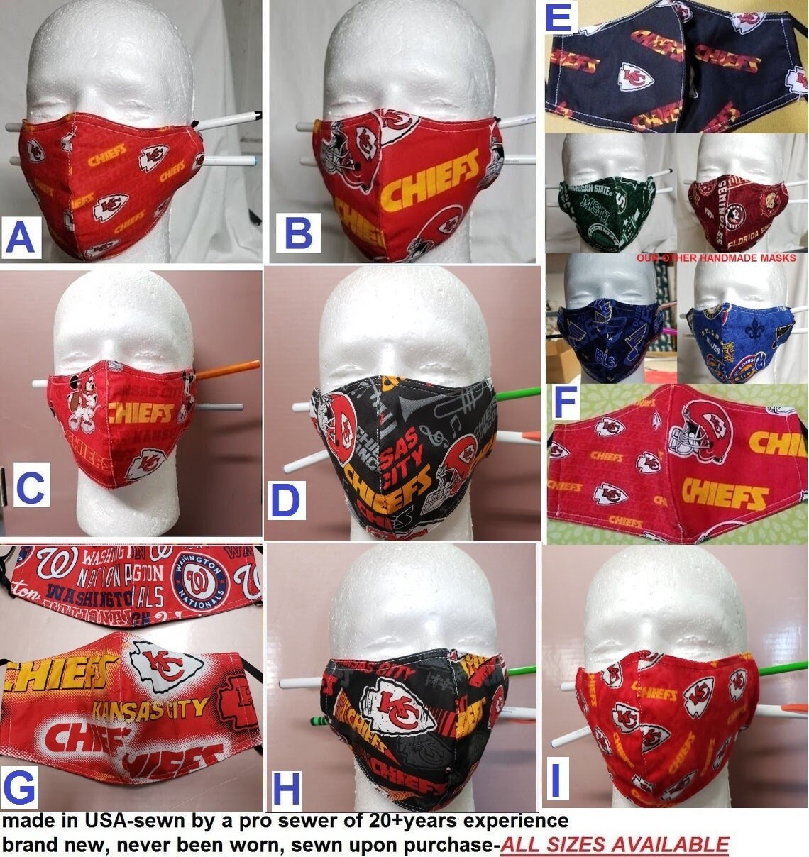 Kansas Chiefs face mask BREATHABLE KC Chiefs face mask Kansas City Ch…