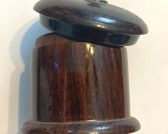 vintage hand made wooden postage stamp roll holder