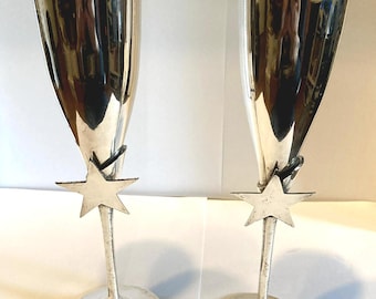 Vintage Champagne Toasting Flutes