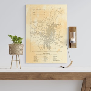 Mekka altes Kartendesign. Islamische Wandkunst. Karte digitales Design. Landkarte Druck. Alte Vintage Karte. Druckbare alte Landkarte. Stadtplan Druck. Muslimisches Geschenk