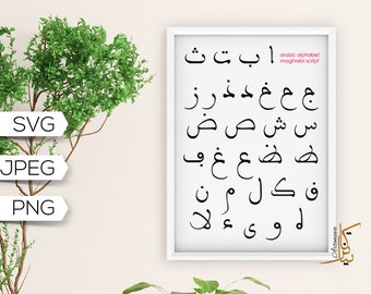 Arab alphabet maghrebi style. Maroccan arabic calligraphy.  Arabic letters isolated. Great for school poster logos patterns oriental designs
