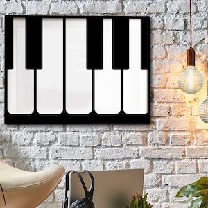 Piano keys print, music printable wall art, retro music poster, instant download, vintage wall art, gift for musician, Music inspired print