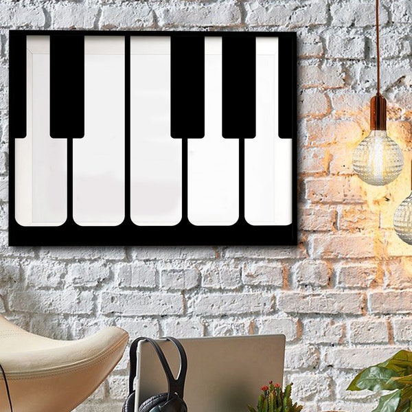 Piano keys print, music printable wall art, retro music poster, instant download, vintage wall art, gift for musician, Music inspired print