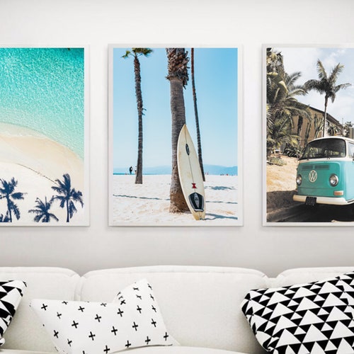 Set of 3 BEACH Printable Wall Art Beach Print Surf Print - Etsy