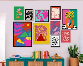 Eclectic Botanical Gallery Wall Art Prints: Set of 10 (Digital Download)