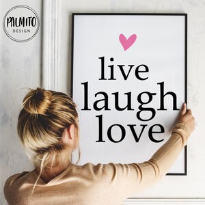 Live Laugh Love Typografie Print: Modernes Wohndekor (Digitaler Download)