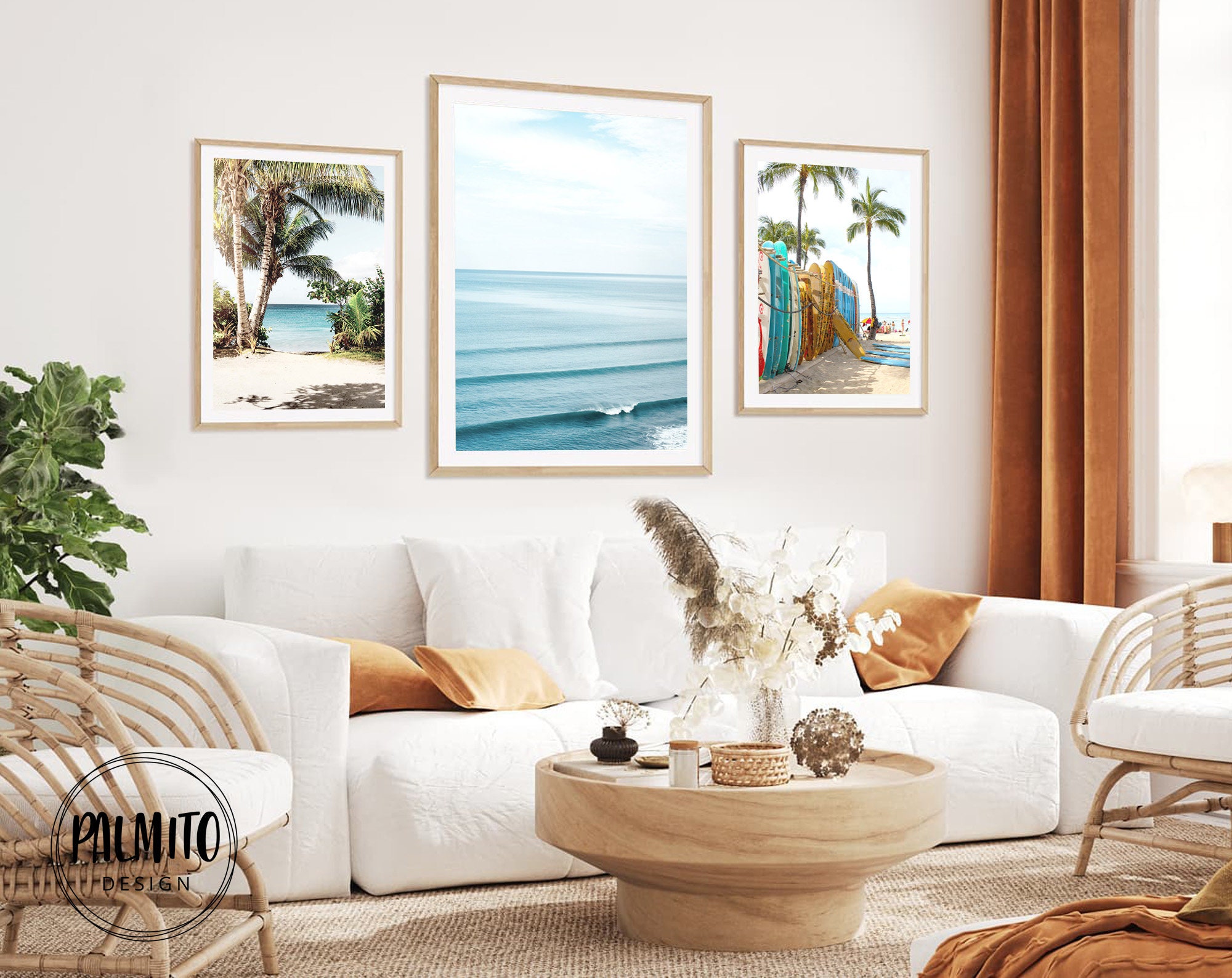 Set of 3 BEACH Printable Wall Art Beach Print Surf Print | Etsy