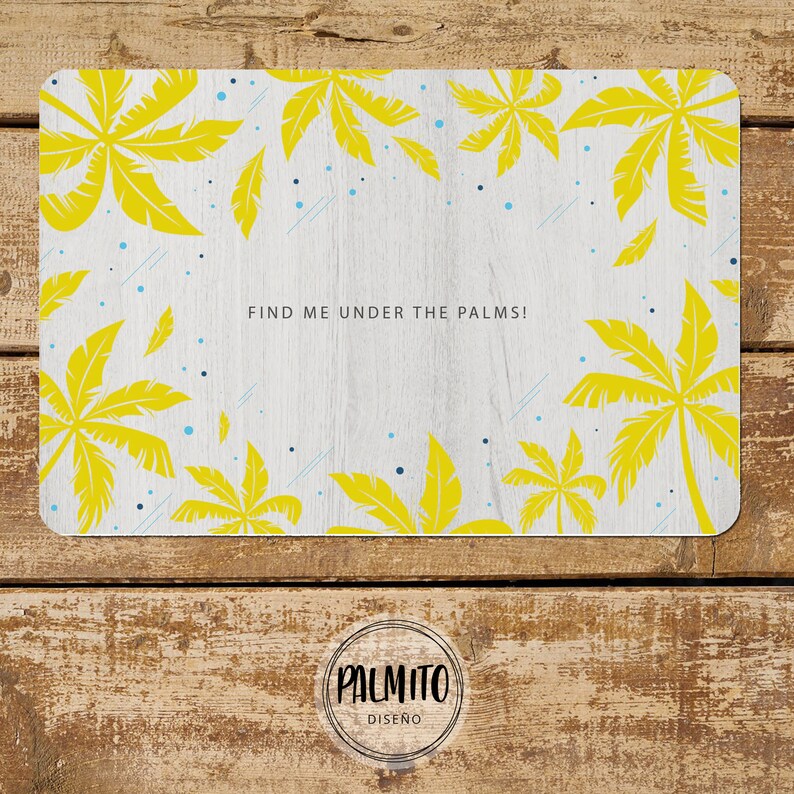 Palm Trees Printable Placemats Set Placemats Set of 4 Etsy