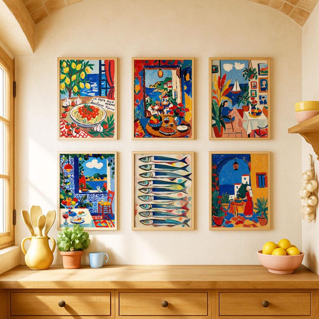300 mediterranean kitchen posters bundle, retro café... Mediterranean Kitchen Printable Set – Italian Food Art – Supper Club ...