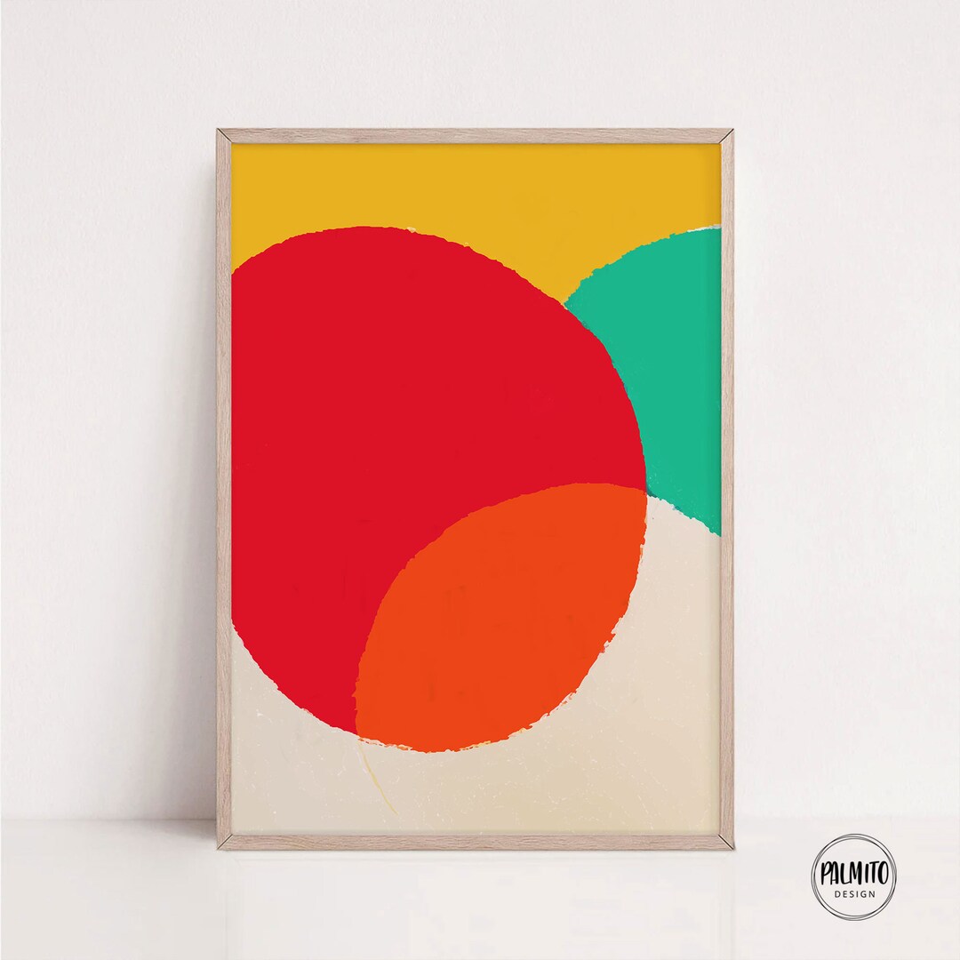 Abstract Colorful Wall Art, Bright Wall Art, Circles Print, Abstract