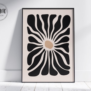 Estampado floral abstracto neutro: Arte bohemio para el mercado de flores (descarga digital)