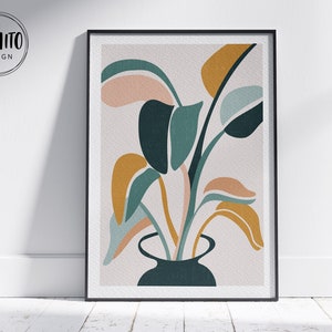 Bohovaasplantprint: abstracte botanische kunst (digitale download)